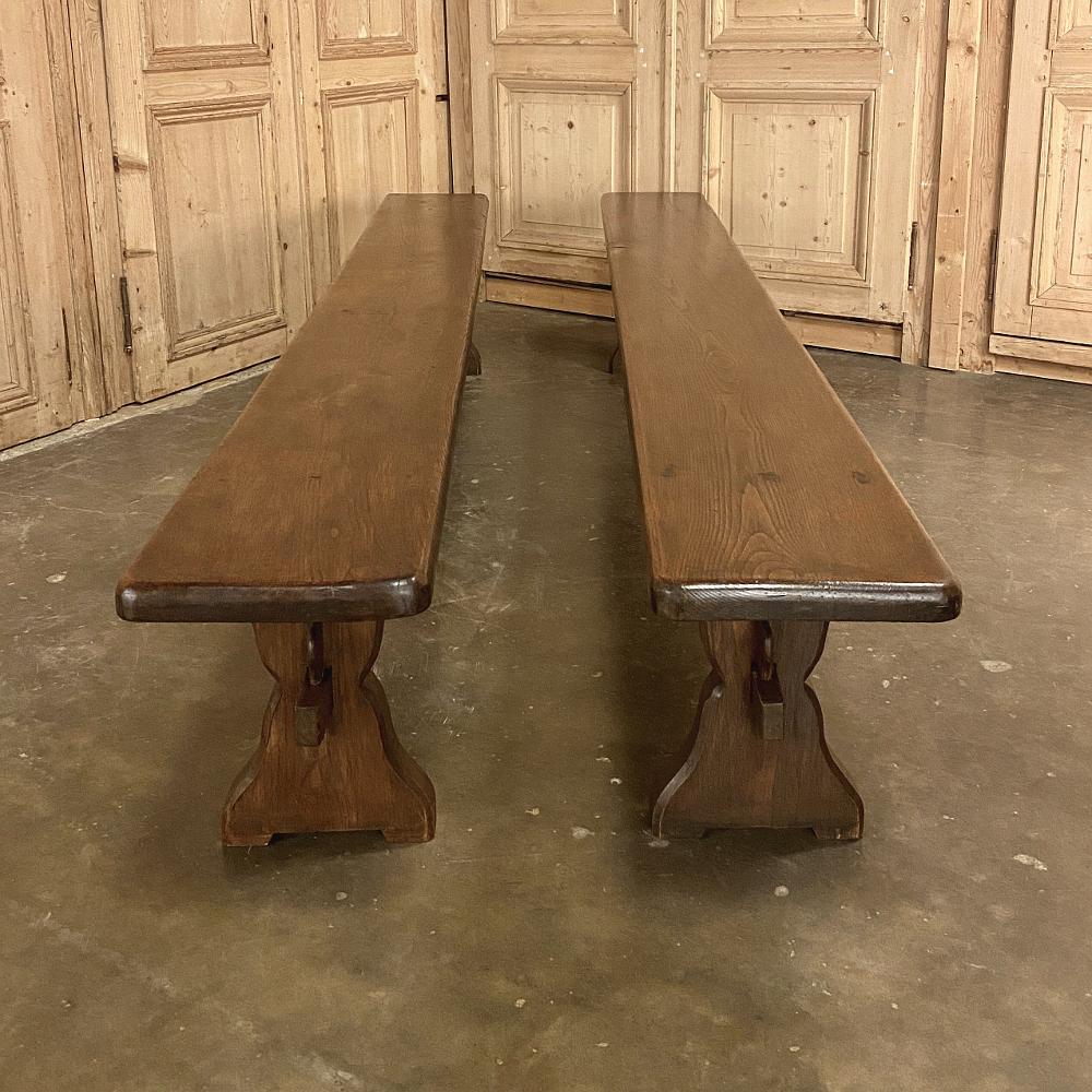 Antique Rustic Trestle Table includes Two Benches 4