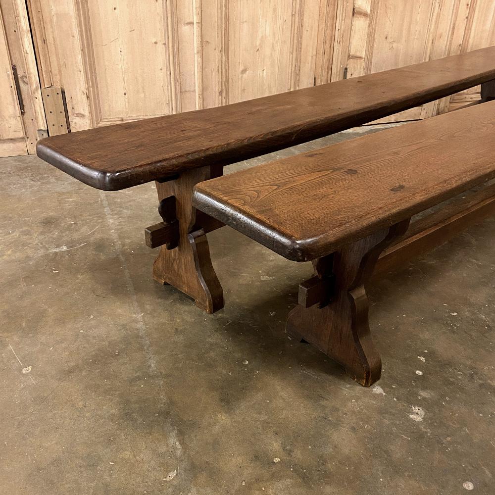 Antique Rustic Trestle Table includes Two Benches 5