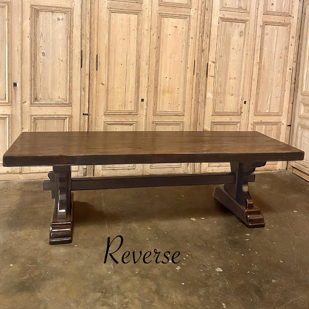 Sycamore Antique Rustic Trestle Table includes Two Benches