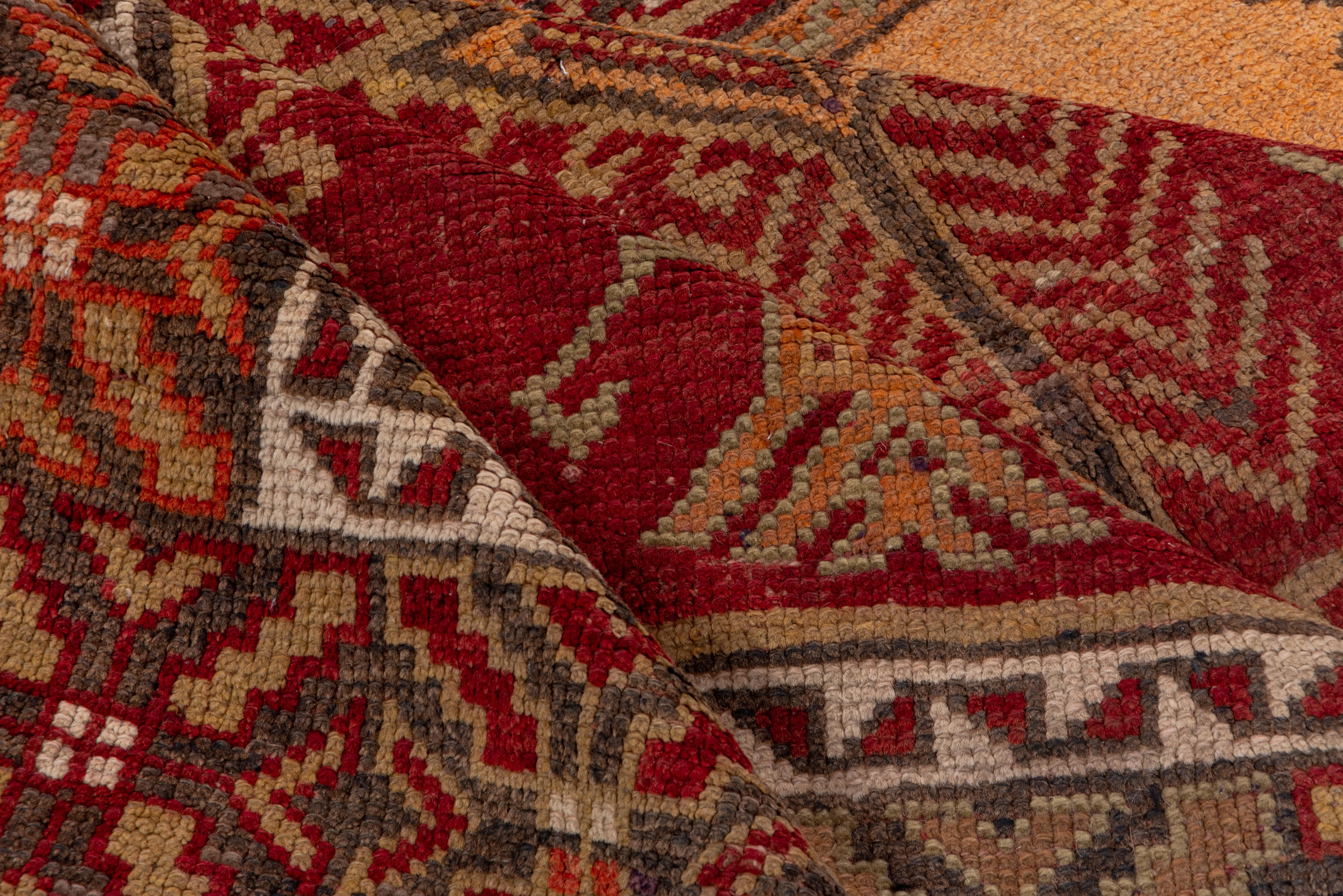 Antique Rustic Turkish Anatolian Gallery Carpet, Warm Colors, circa 1930s In Good Condition In New York, NY