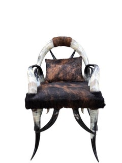 Antique Rustic Western Steer Horn Chair