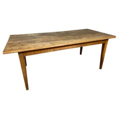 Antique Rustic Wide Pale Cherry Farmhouse Table