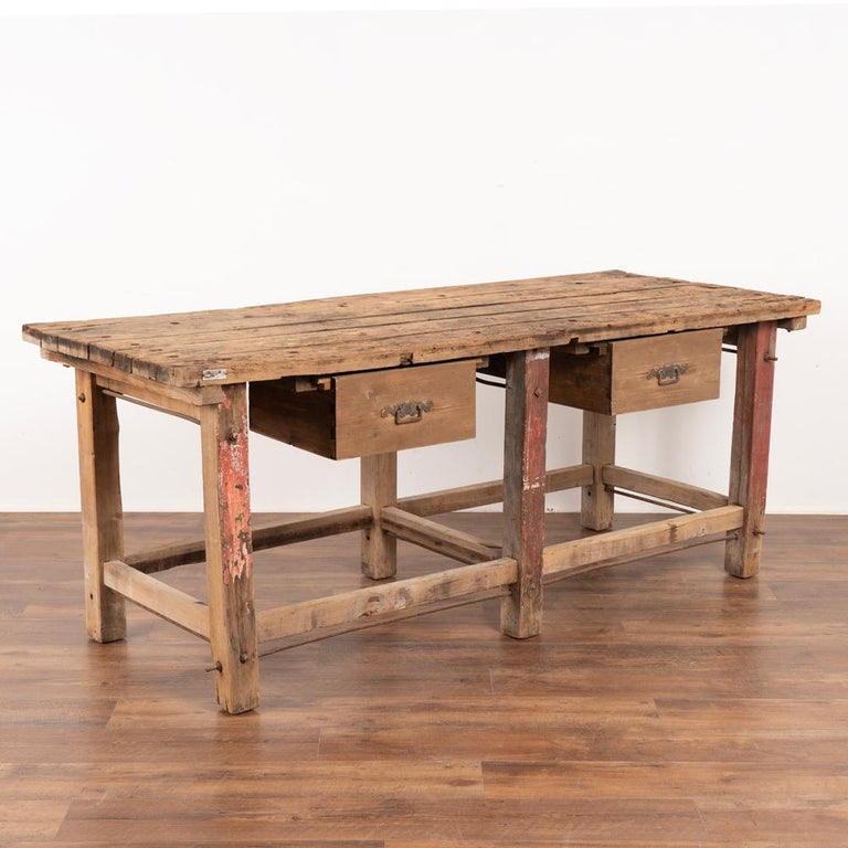 Antique Rustic Work Table with Two Drawers from Hungary circa 1880 For ...