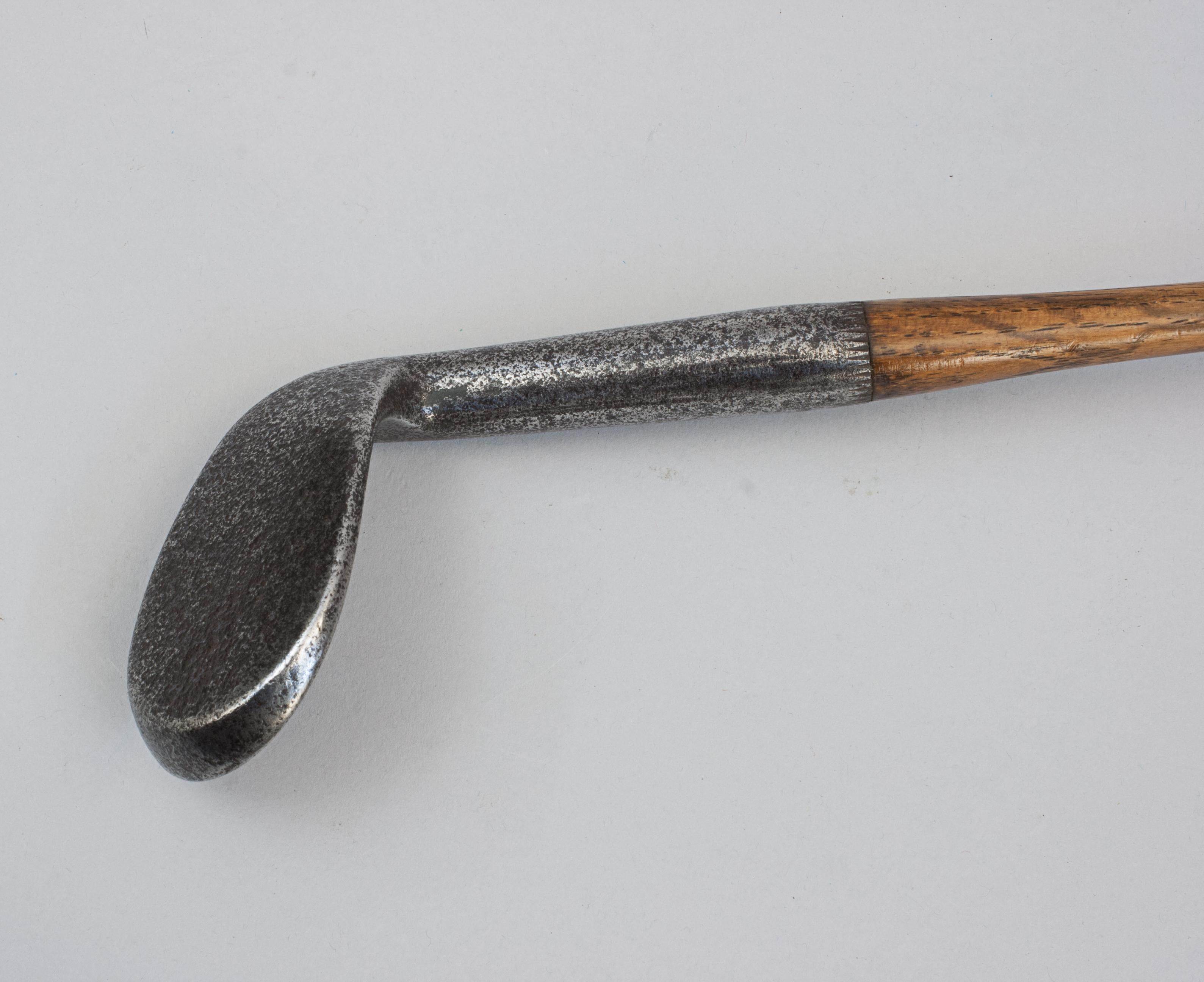 Late 19th Century Antique Rut Niblick, Hickory Shafted Golf Club For Sale