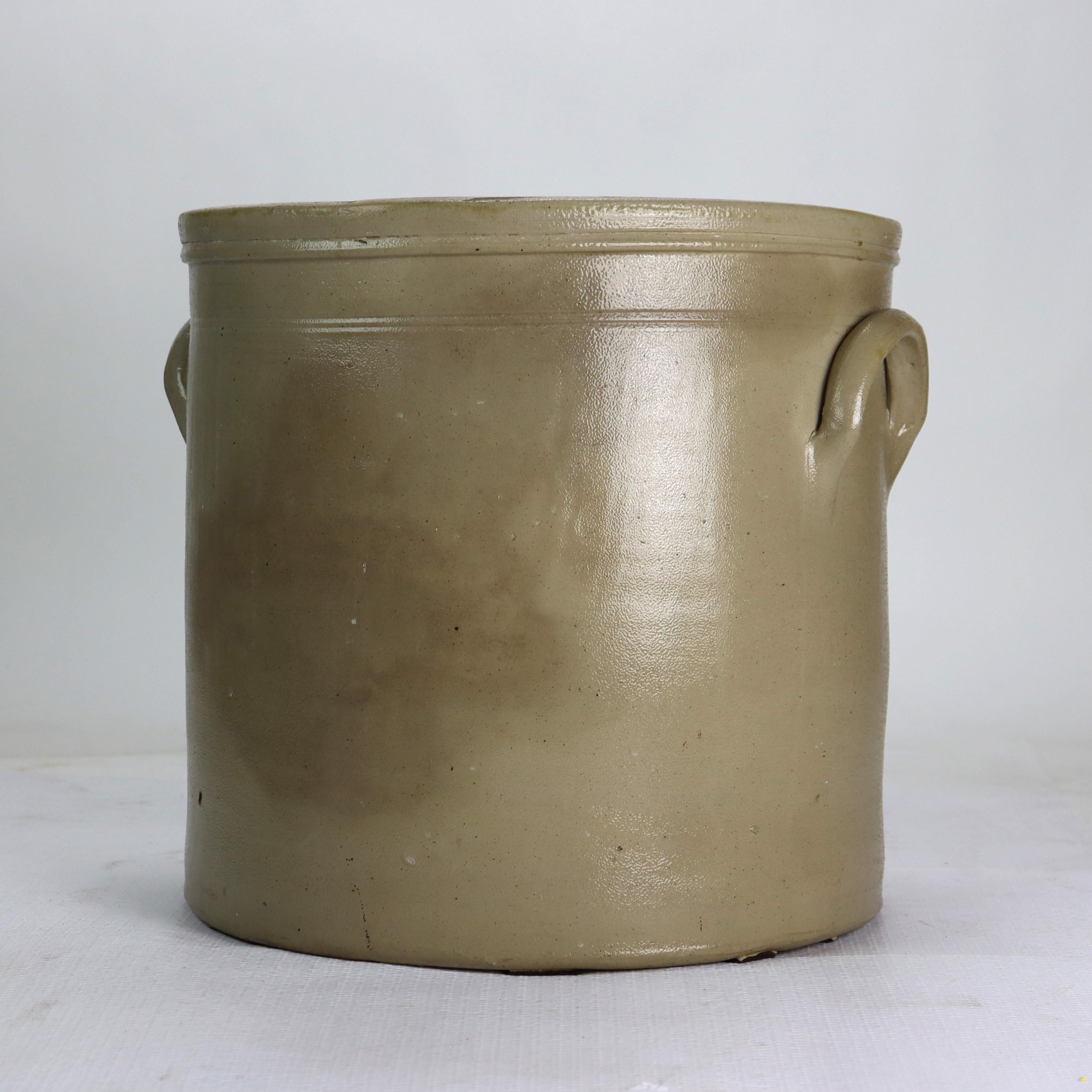 Ancienne cruche de 5 gallons en grès bleu décoré de motifs floraux S. Hart c1870 en vente 1