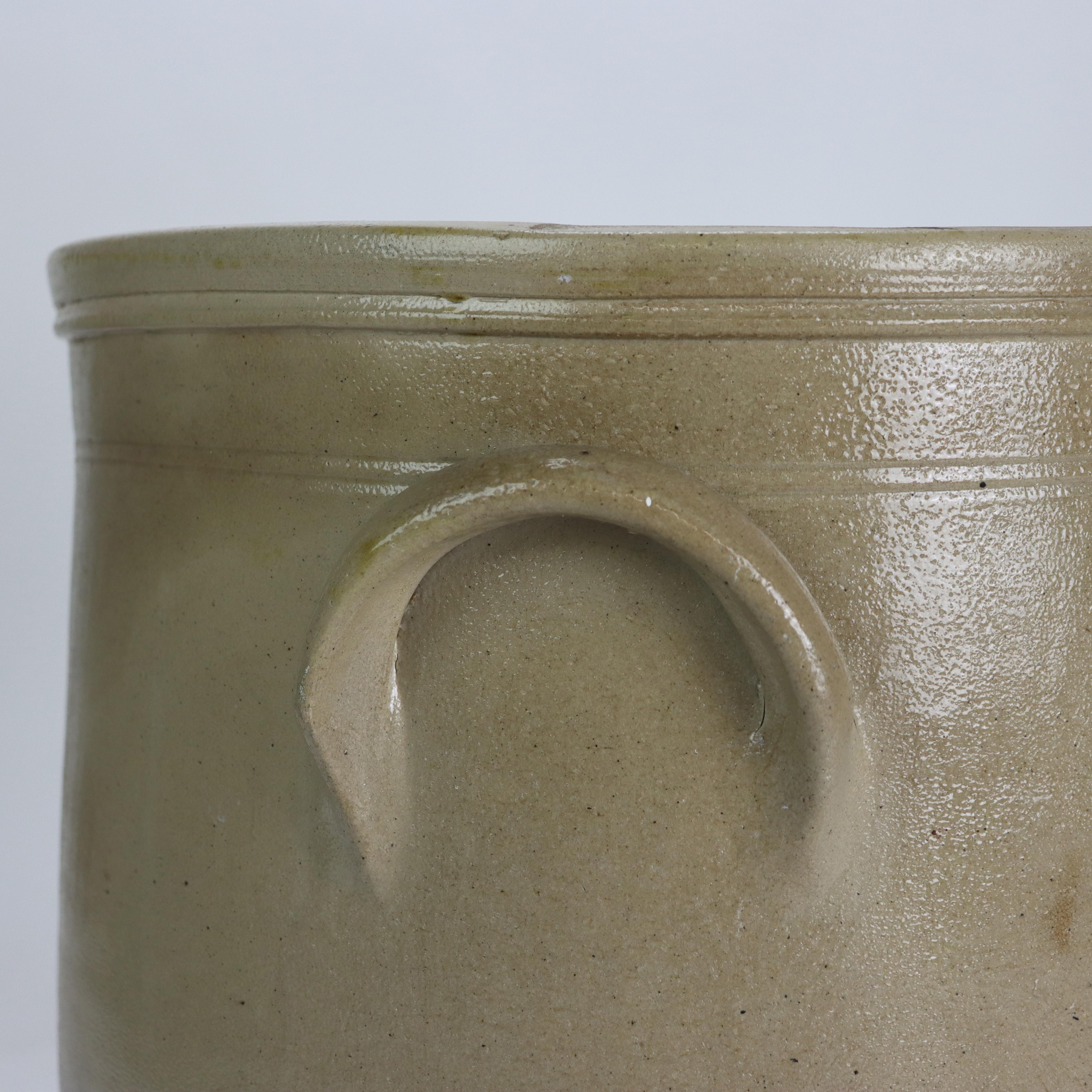 Ancienne cruche de 5 gallons en grès bleu décoré de motifs floraux S. Hart c1870 en vente 3