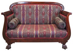 Antique S. Karpen & Brothers American Empire Mahogany Parlor Settee & Chair Set