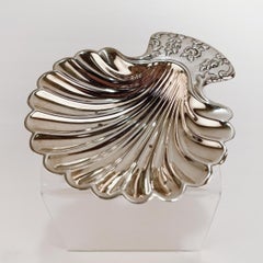 Antique S Kirk & Son Footed Coin Silver Shell Form Bowl or Spooner