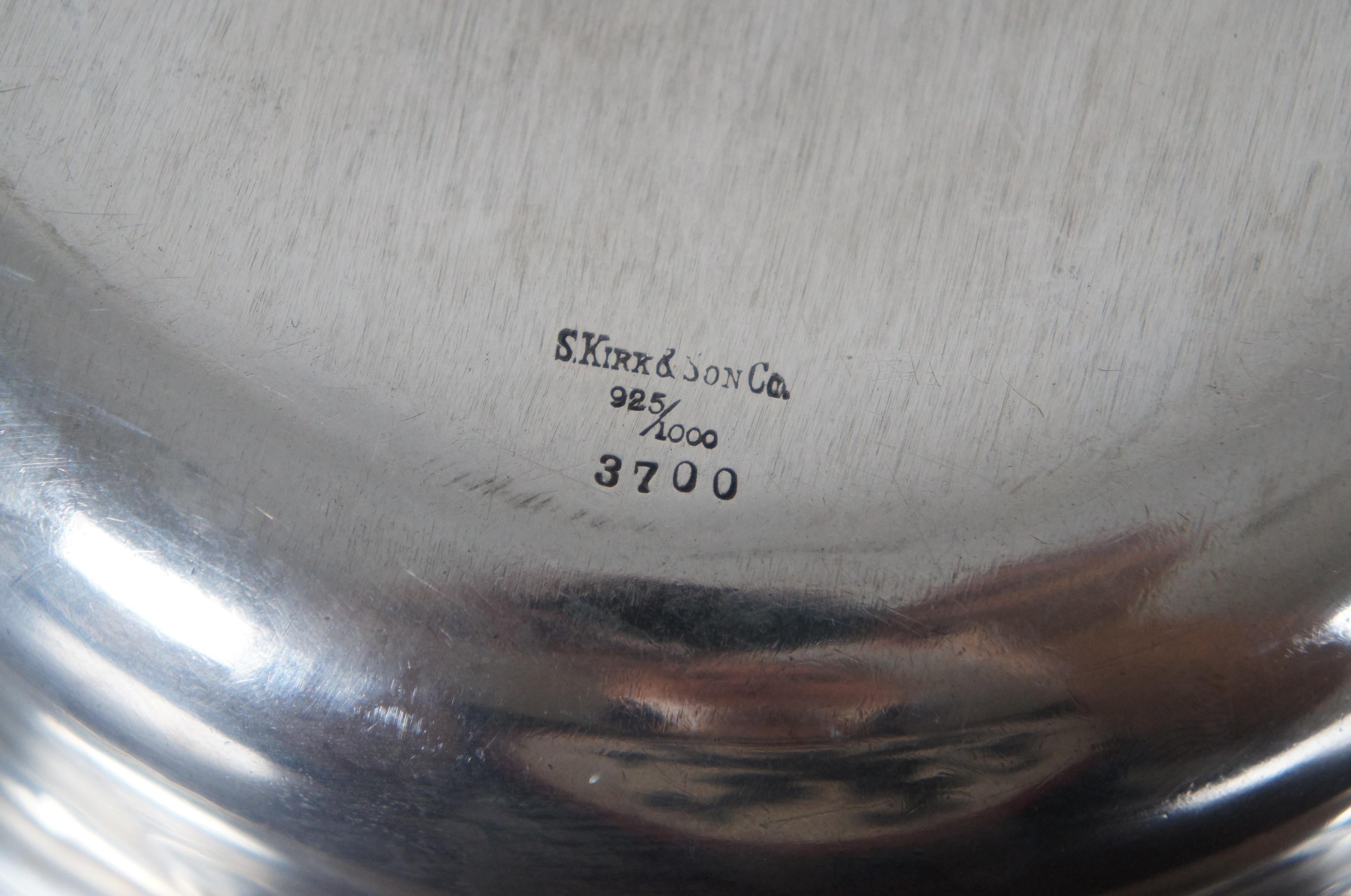 Antiguo cuenco para servir verduras S. Kirk & Son de plata de ley .925 313 g 3700 en Bueno estado para la venta en Dayton, OH