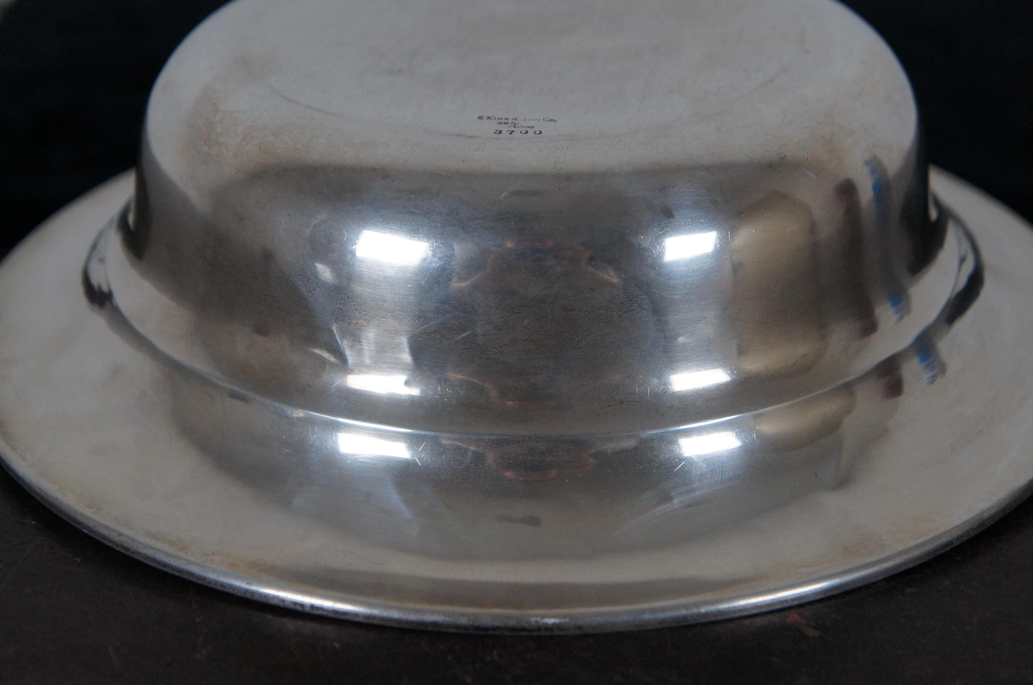 Antique S. Kirk & Son Sterling Silver .925 Vegetable Serving Bowl 313g 3700 In Good Condition For Sale In Dayton, OH