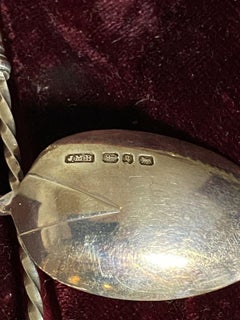 Antique S/Silver Spoon Set with Sugar Tongs by John M Banks. Birmingham, c1894.