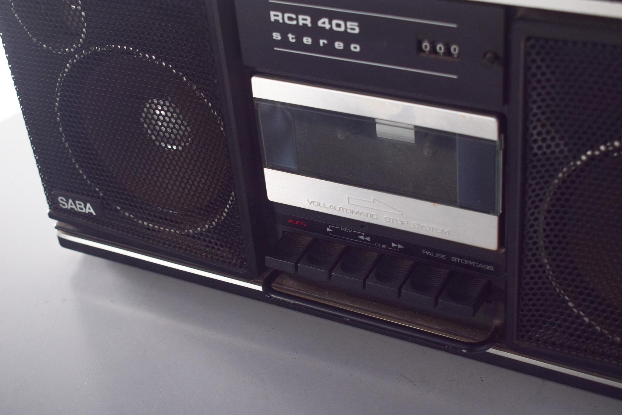 Métal Antiquités Radio à cassette portable SABA RCR 405 en vente