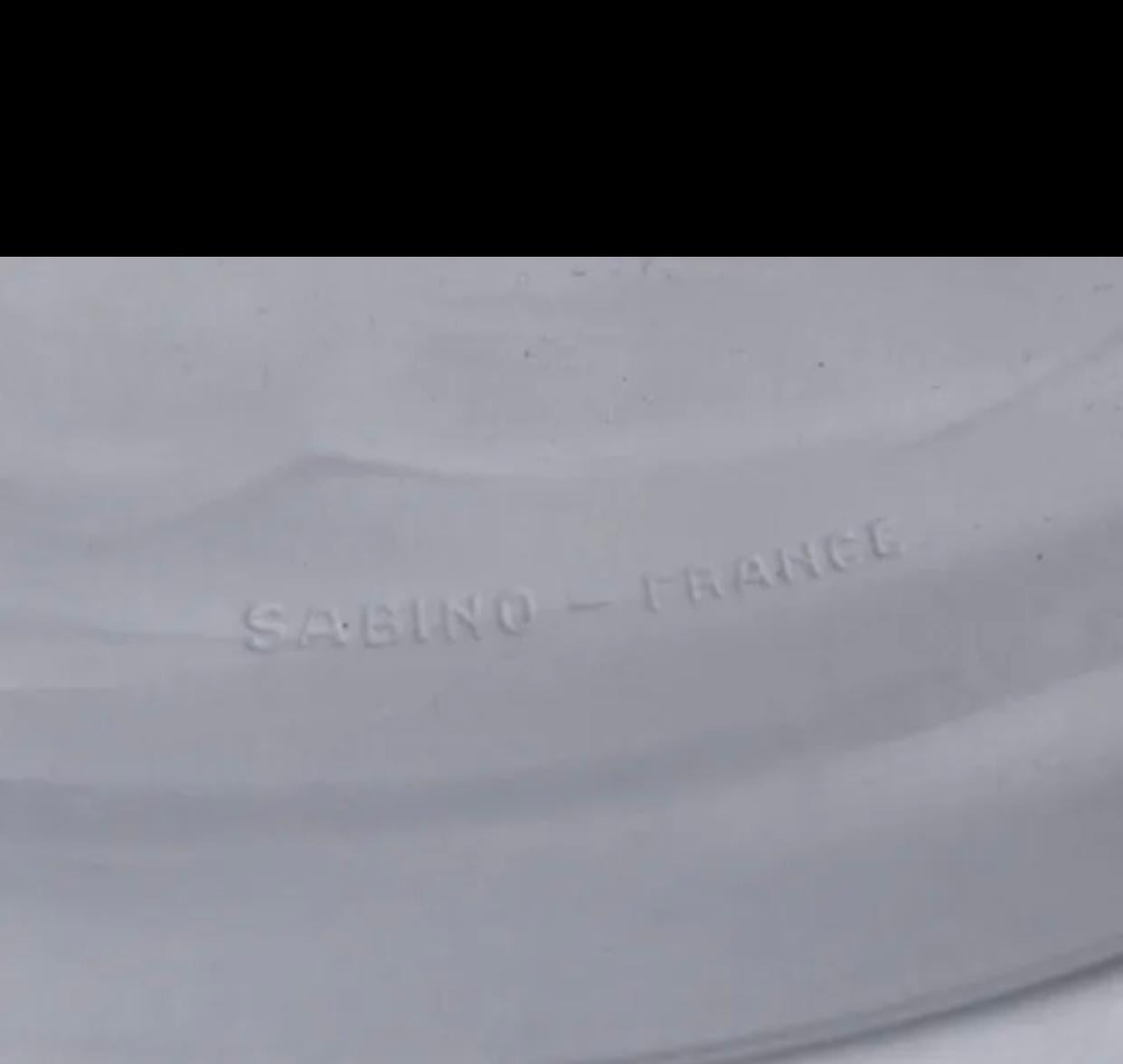 Ancien plat à bonbons sirène en verre opalescent Sabino, vers 1930 en vente 1