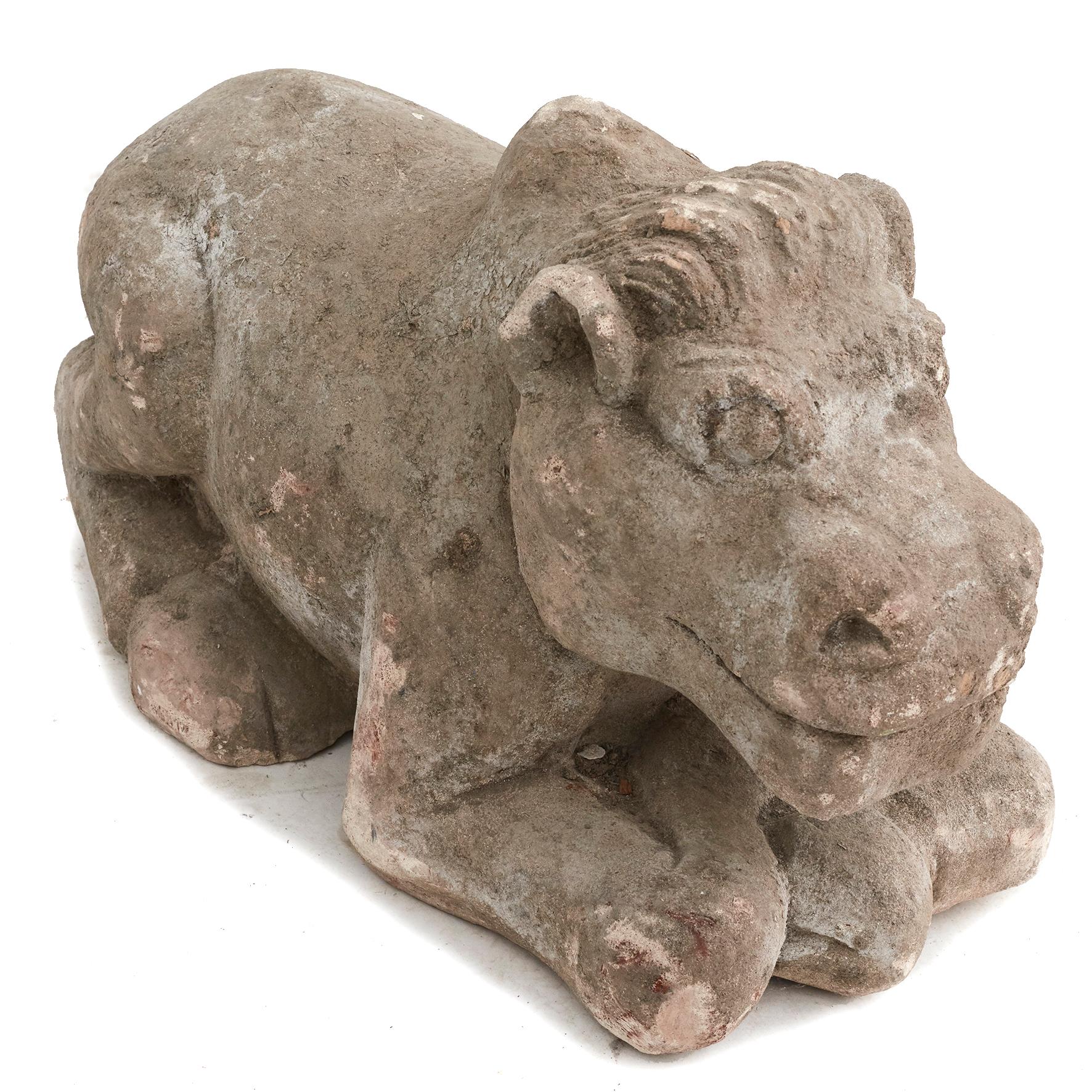 Other Antique Sacred Cow Sculpture in Carved Sandstone from Hindu Temple For Sale
