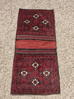 Antique Saddle Bag hand-knotted in natural dyed wool, Afghanistan 1950s