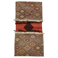 Antike antike Satteltasche Traditional Geometrische handgewebte orientalische Wolle Stammestextil