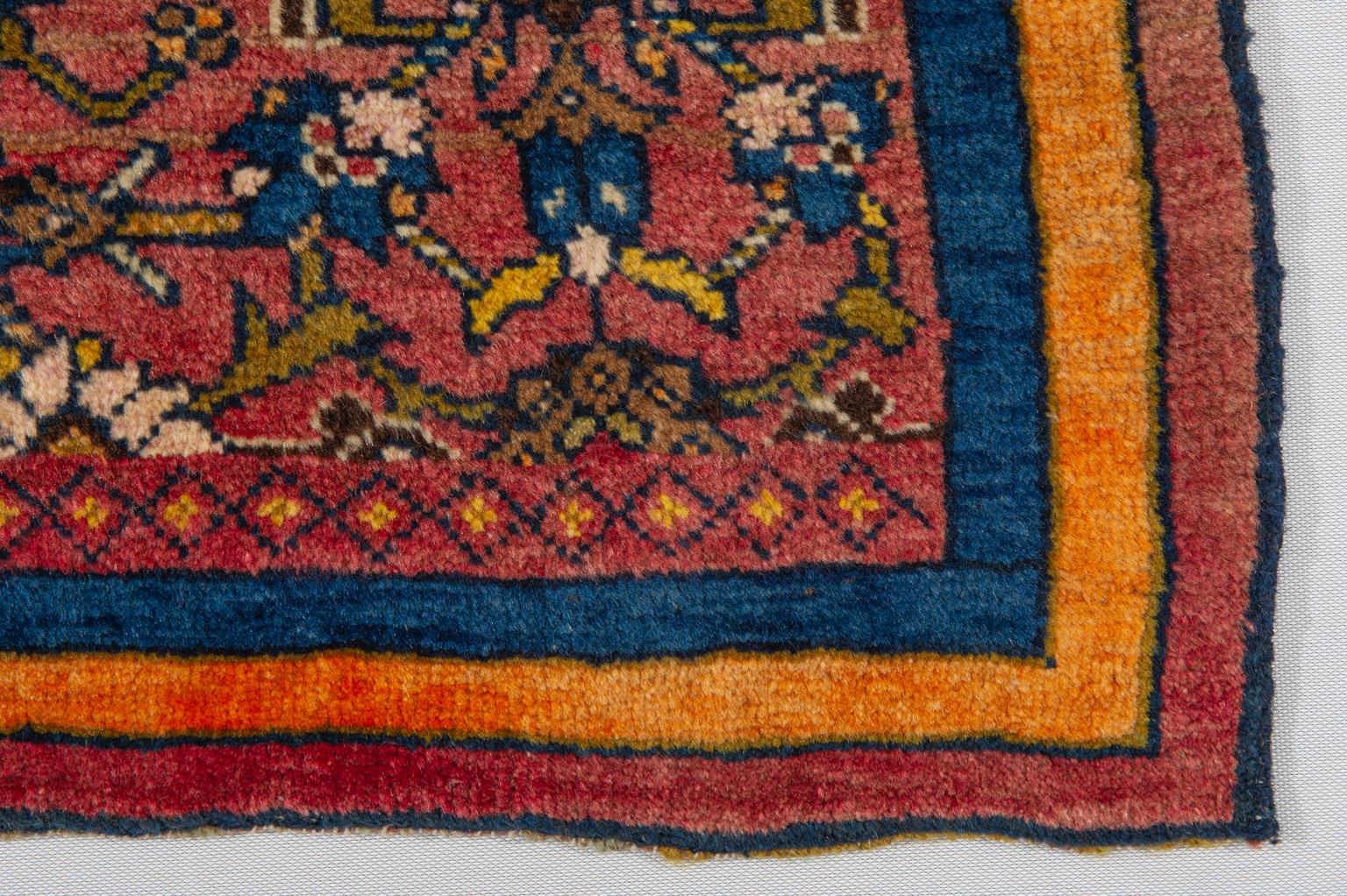 Hand-Knotted Antique Saddle- Carpet from Caucasus For Sale