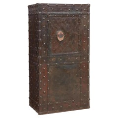 Antique Safe, Important, Continental Iron Hobnail Studded, 58 Ins., 16/1700's!