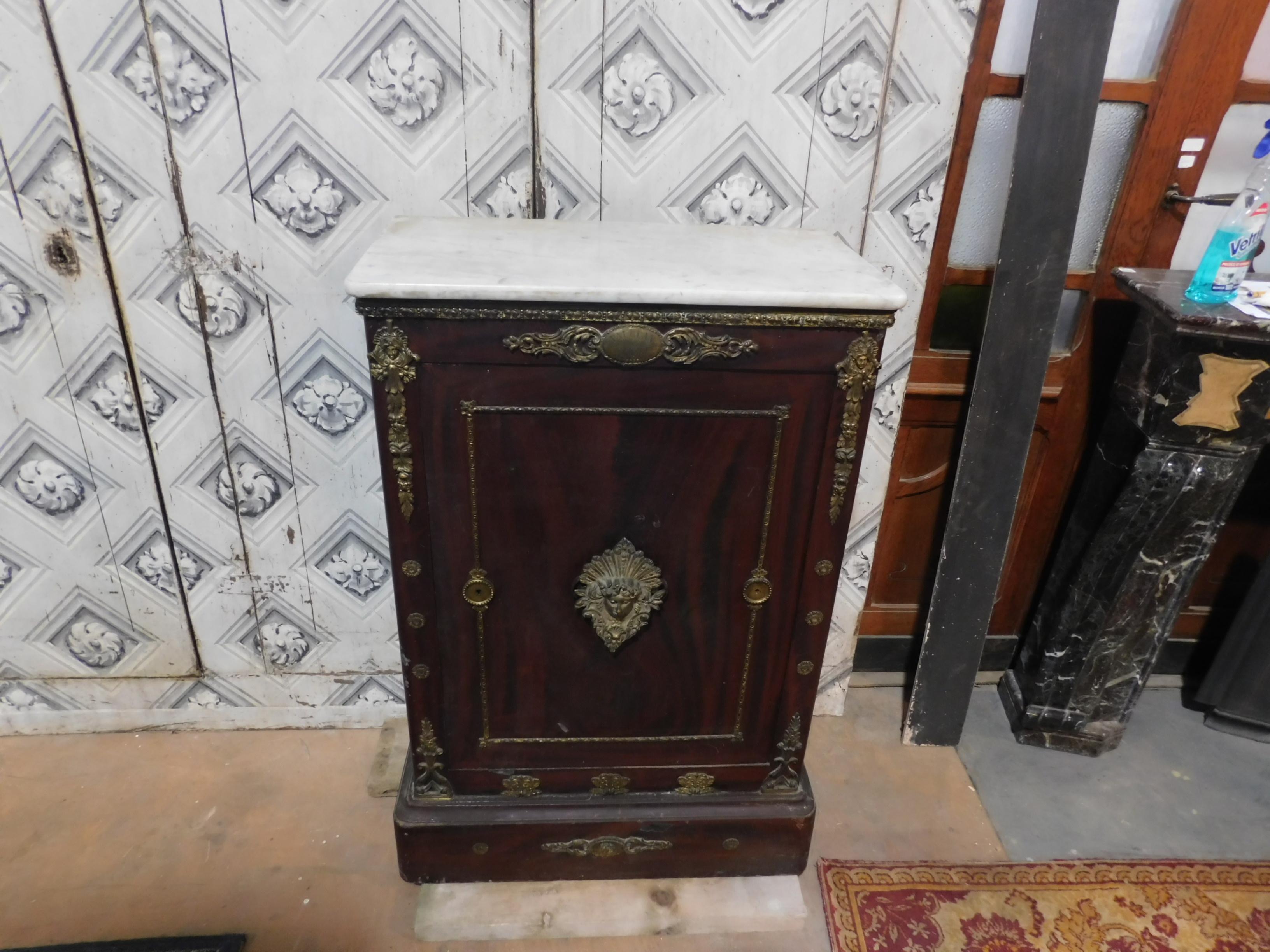 Antique Safe in Lacquered Iron as Imitation Wood, 19th Century in France 'Paris' In Good Condition In Cuneo, Italy (CN)