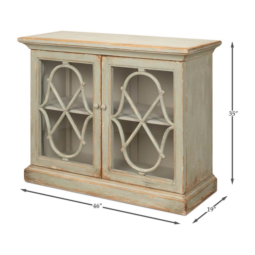 Antique Sage French Side Cabinet For Sale 1