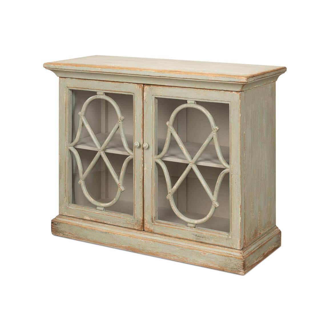 Antique Sage French Side Cabinet For Sale