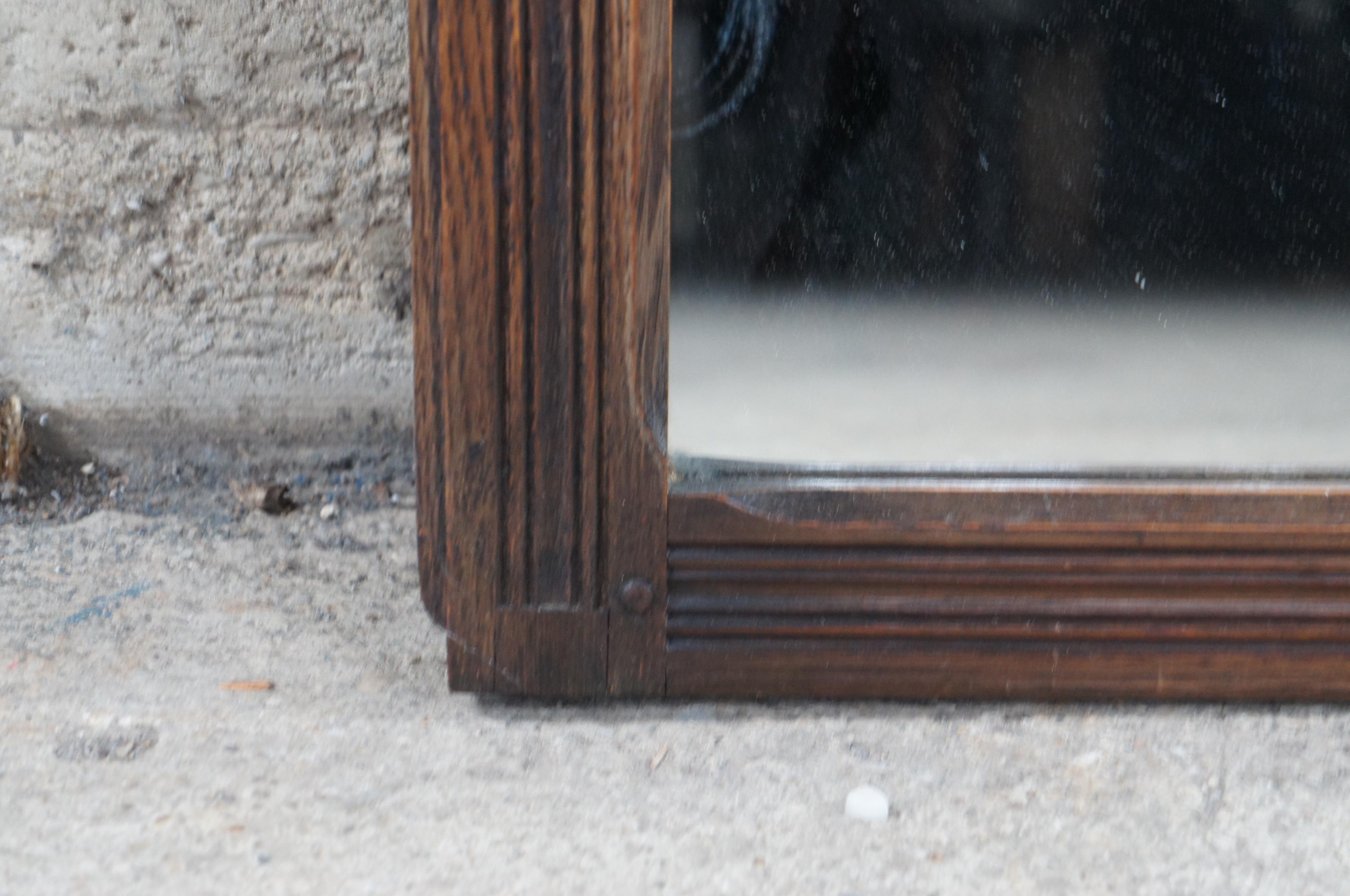 Antique Saginaw Furniture Jacobean Spanish Revival Oak Wall Hanging Mirror  5