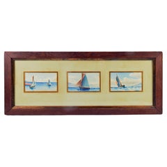 Antique Sailing Boats Watercolor Paintings