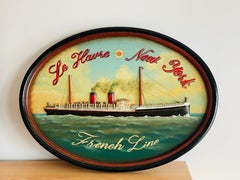 Antique Sailing Ship New York Le Havre Marine Painting