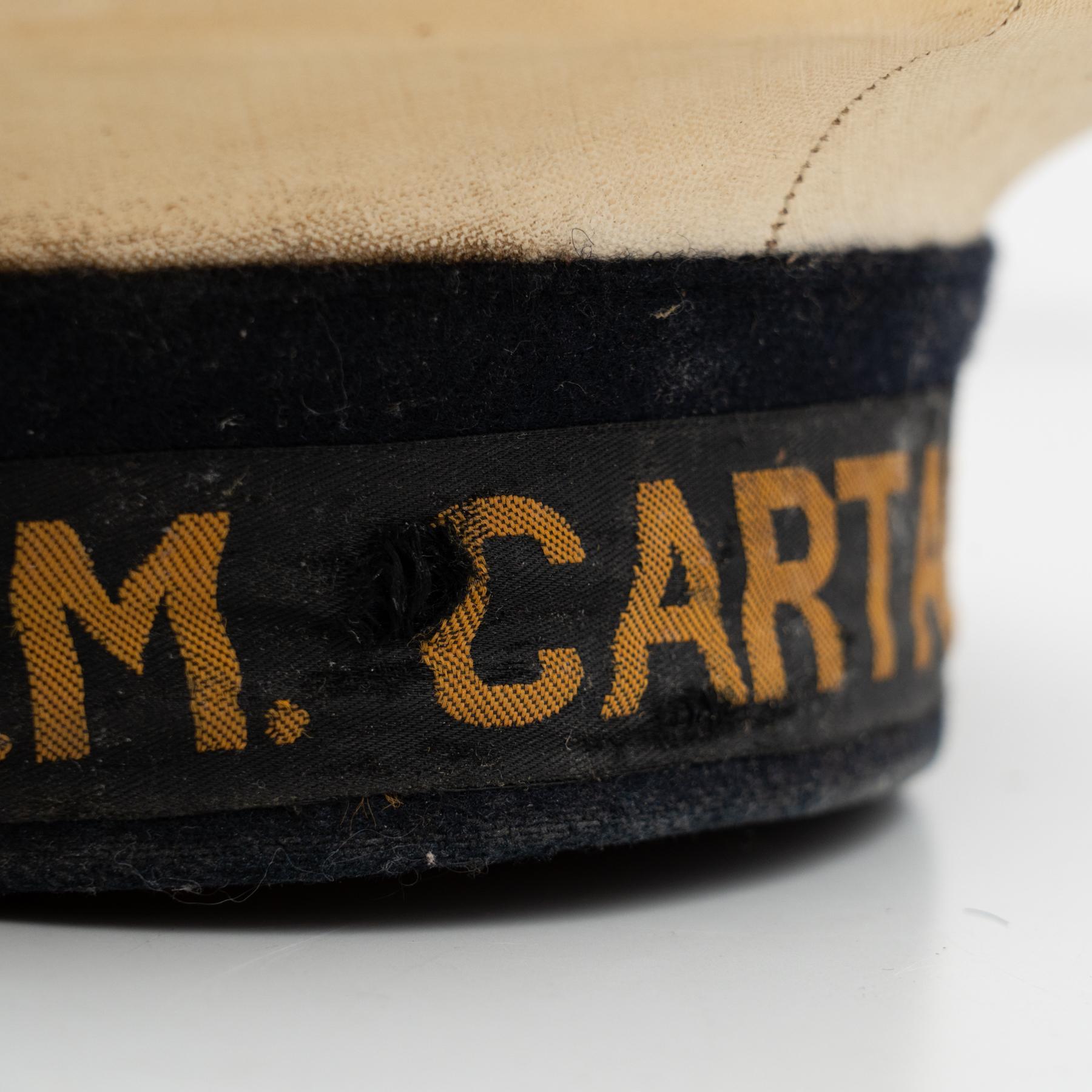 Antique Sailor Fabric Hat, circa 1950 For Sale 3