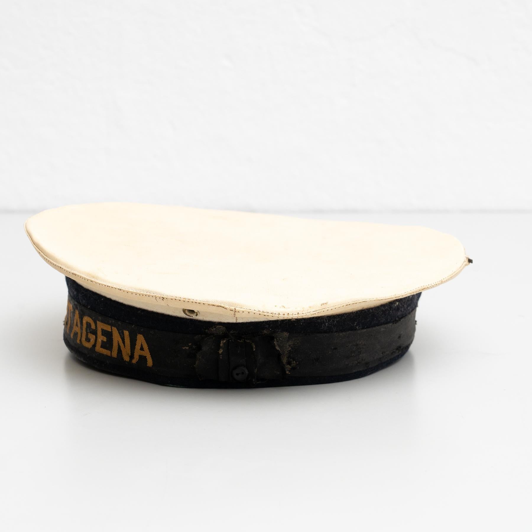 Asian Antique Sailor Fabric Hat, circa 1950 For Sale
