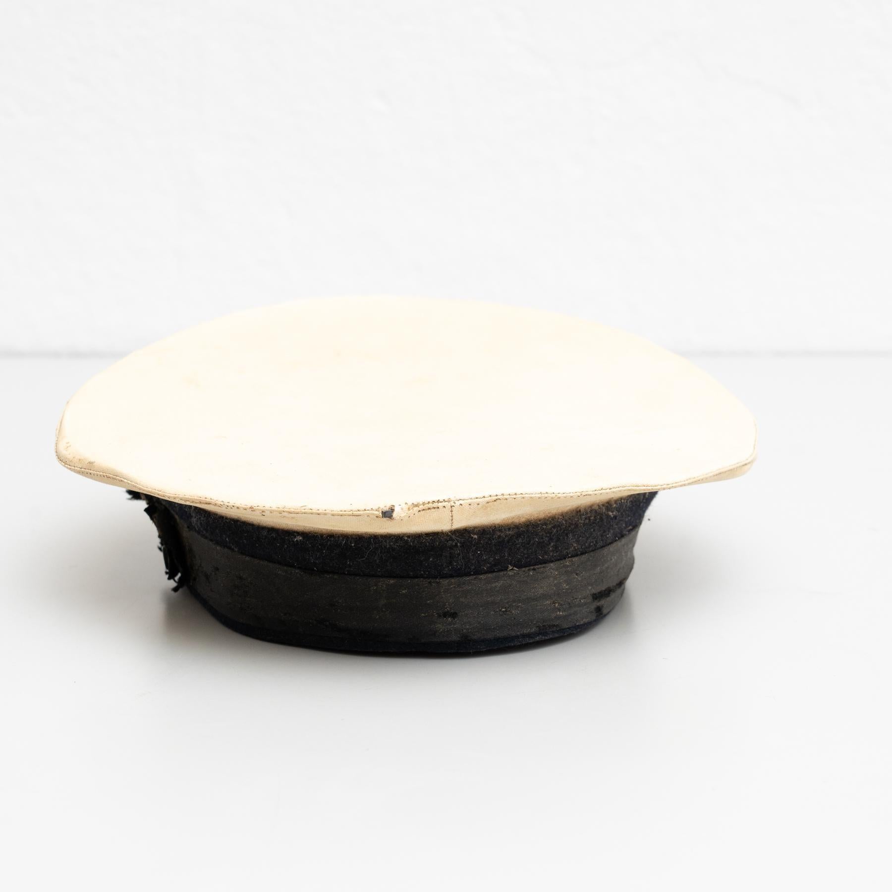 Mid-20th Century Antique Sailor Fabric Hat, circa 1950 For Sale