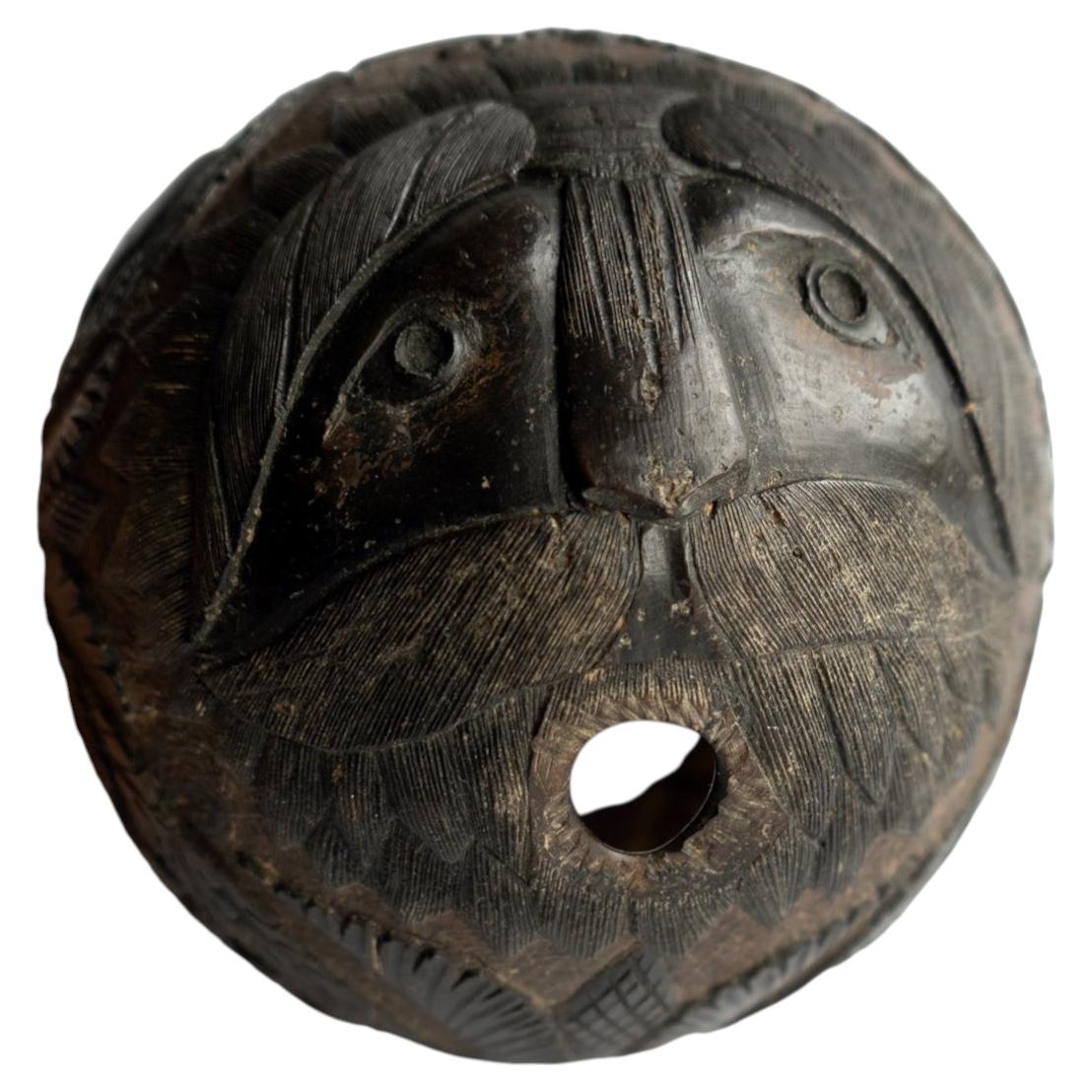 Antique Sailors Bugbear, Naive Folk Art Carved Coconut, Late 18th/Early 19th C.