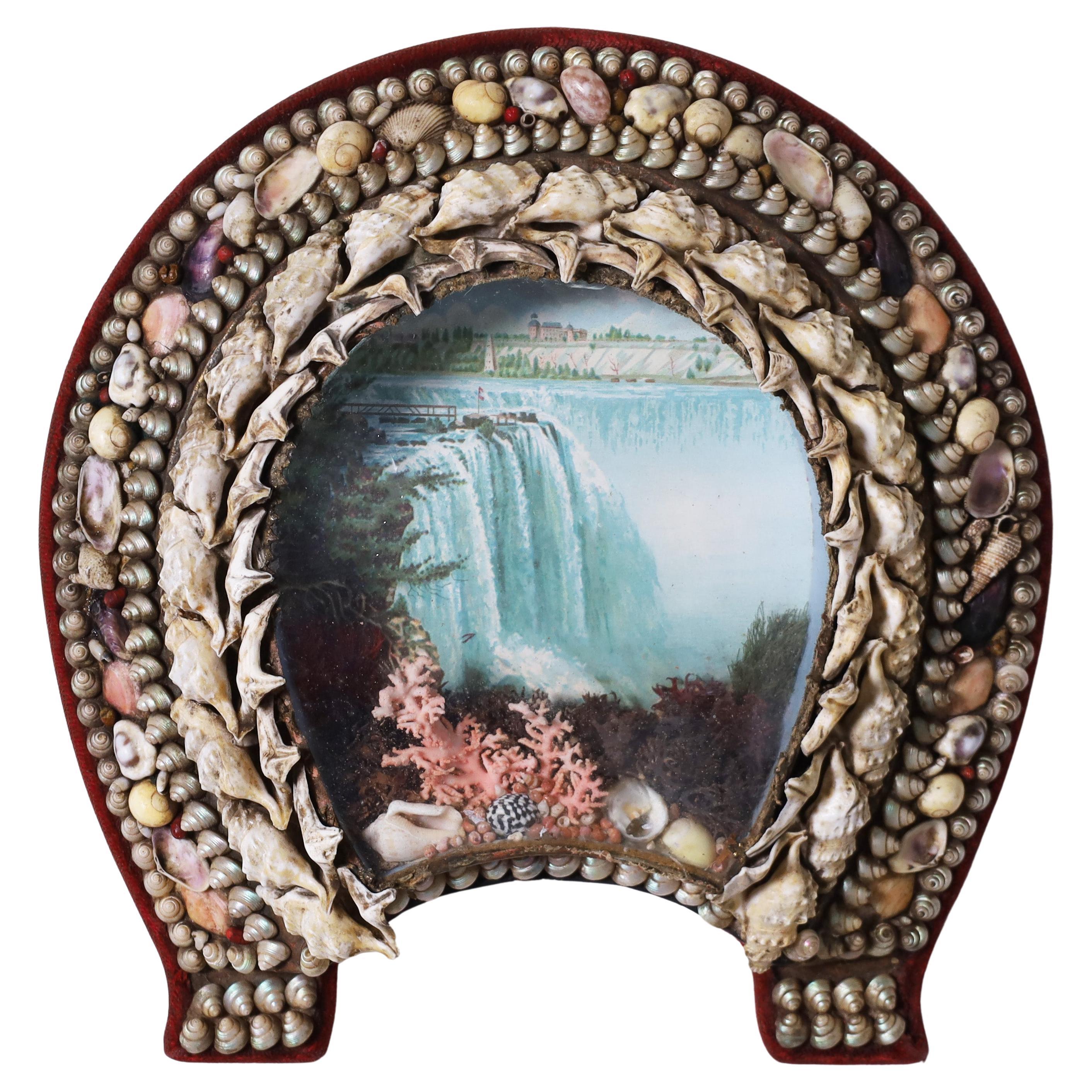Antique Sailors Valentine with Niagara Falls For Sale