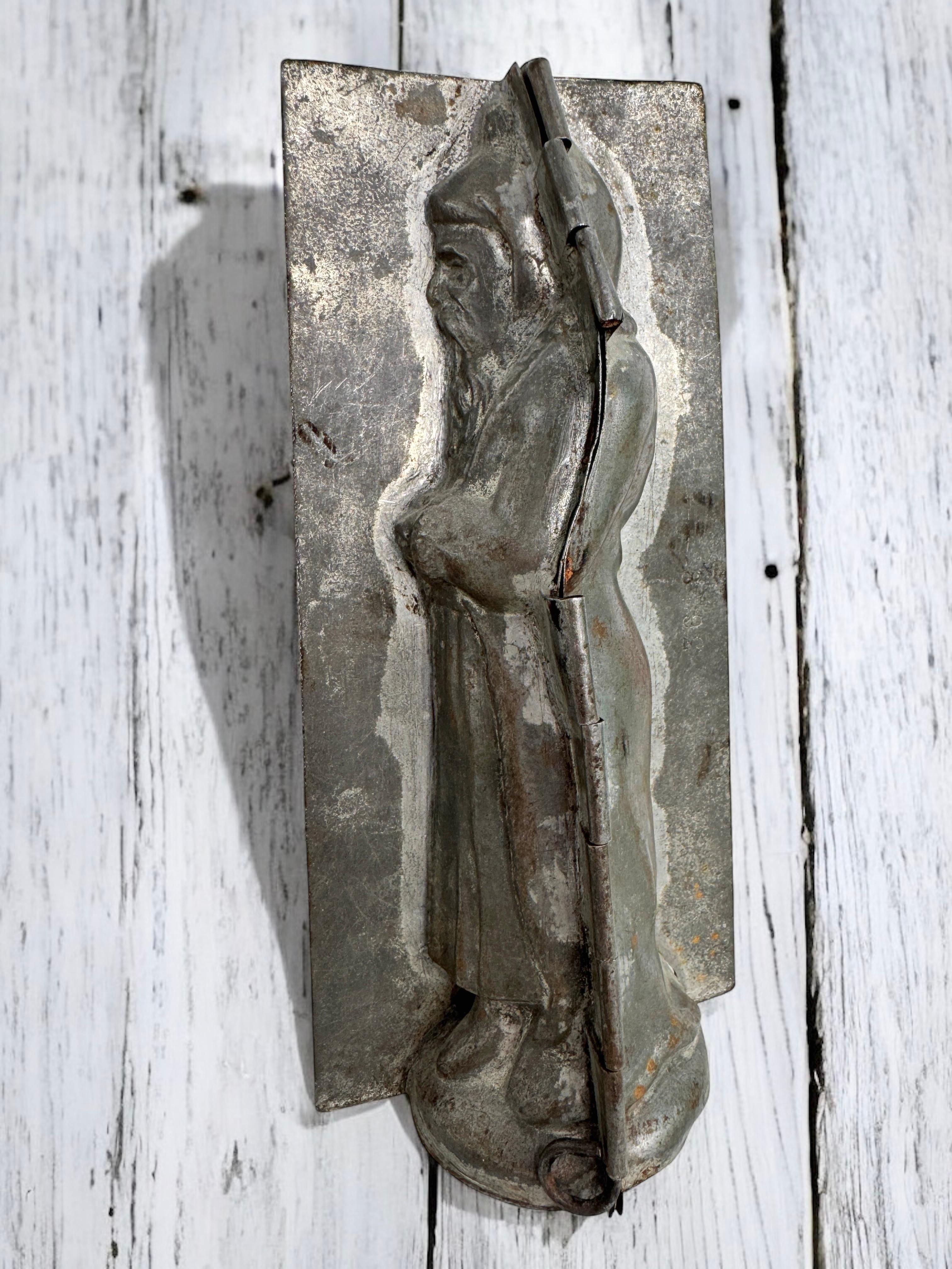 Antique Saint Nicholas Belsnickle Santa Christmas Chocolate Mold, France 1900s For Sale 8
