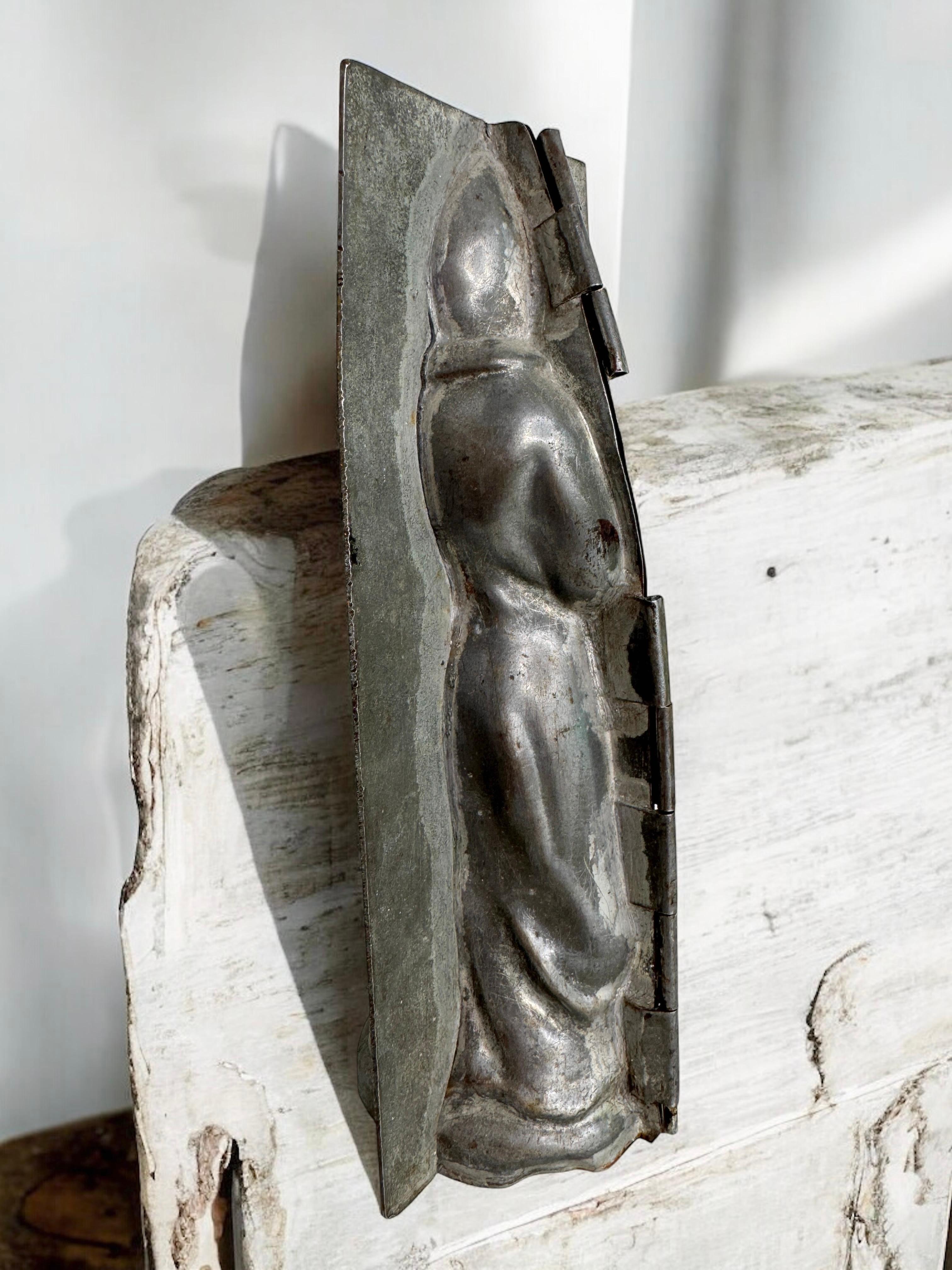 Antique Saint Nicholas Belsnickle Santa Christmas Chocolate Mold, France 1900s For Sale 9