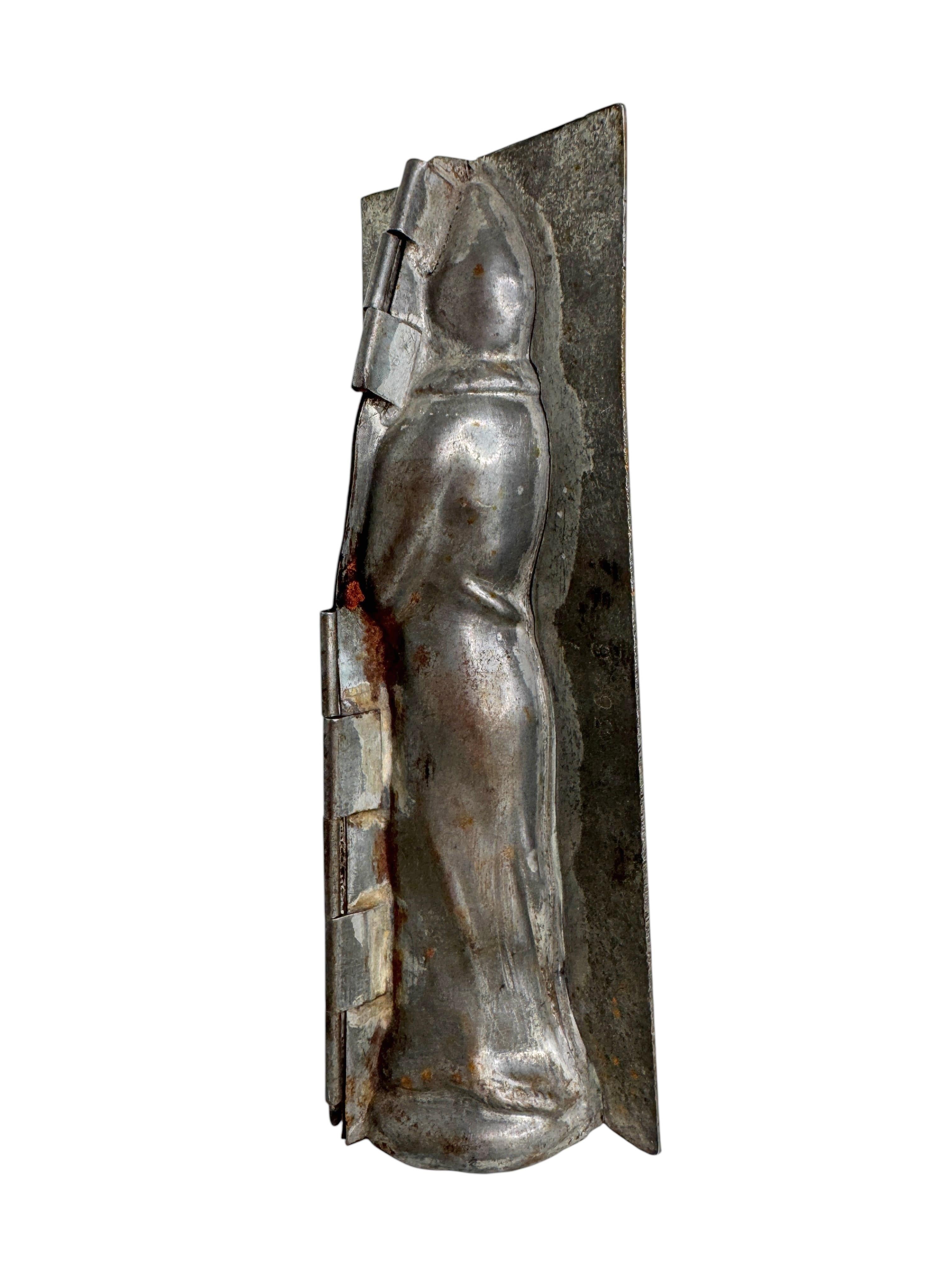 French Antique Saint Nicholas Belsnickle Santa Christmas Chocolate Mold, France 1900s For Sale