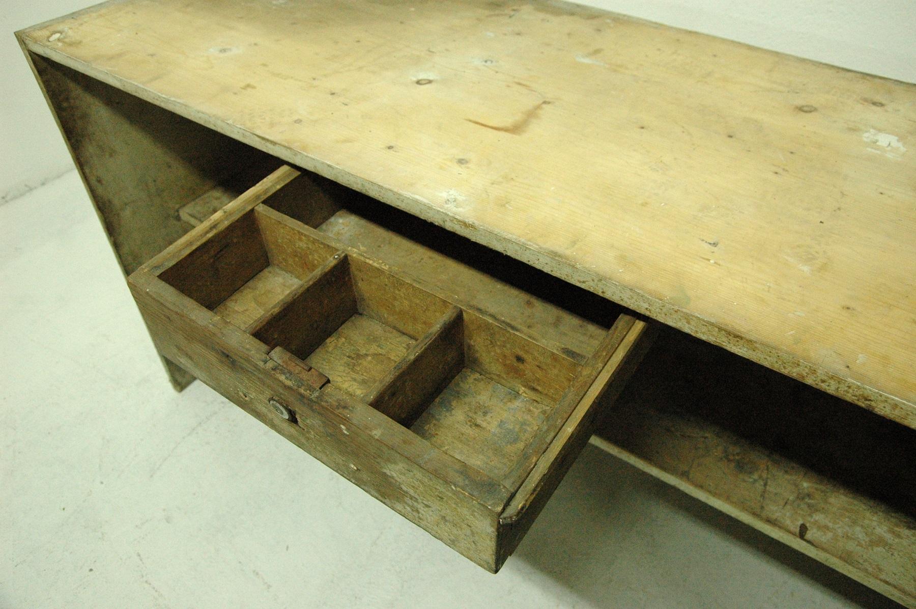 Antique Sales Counter, Work Table from the 1920s, Bohemia 4