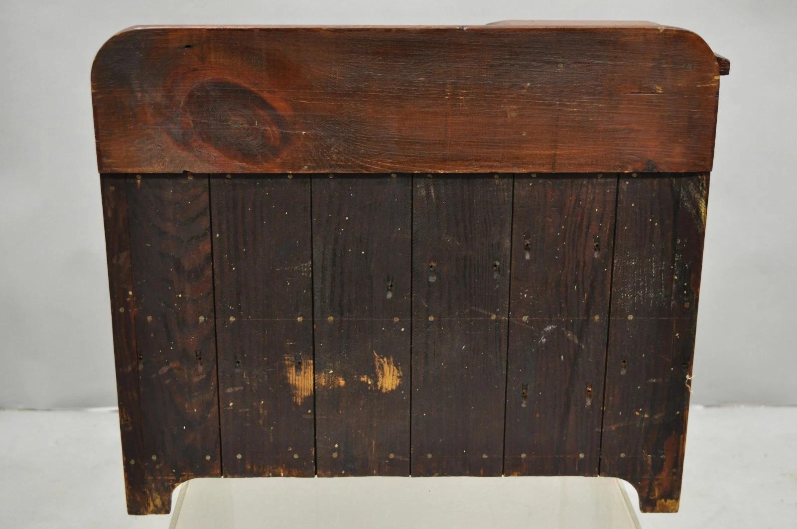 Antique Salesman Sample Primitive Miniature Pine Wood Small Dry Sink Washstand For Sale 5
