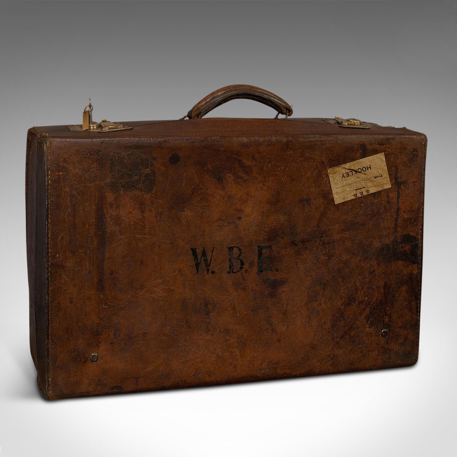 Antique Salesman's Case, English, Leather, Travel Suitcase Edwardian, circa 1910 3