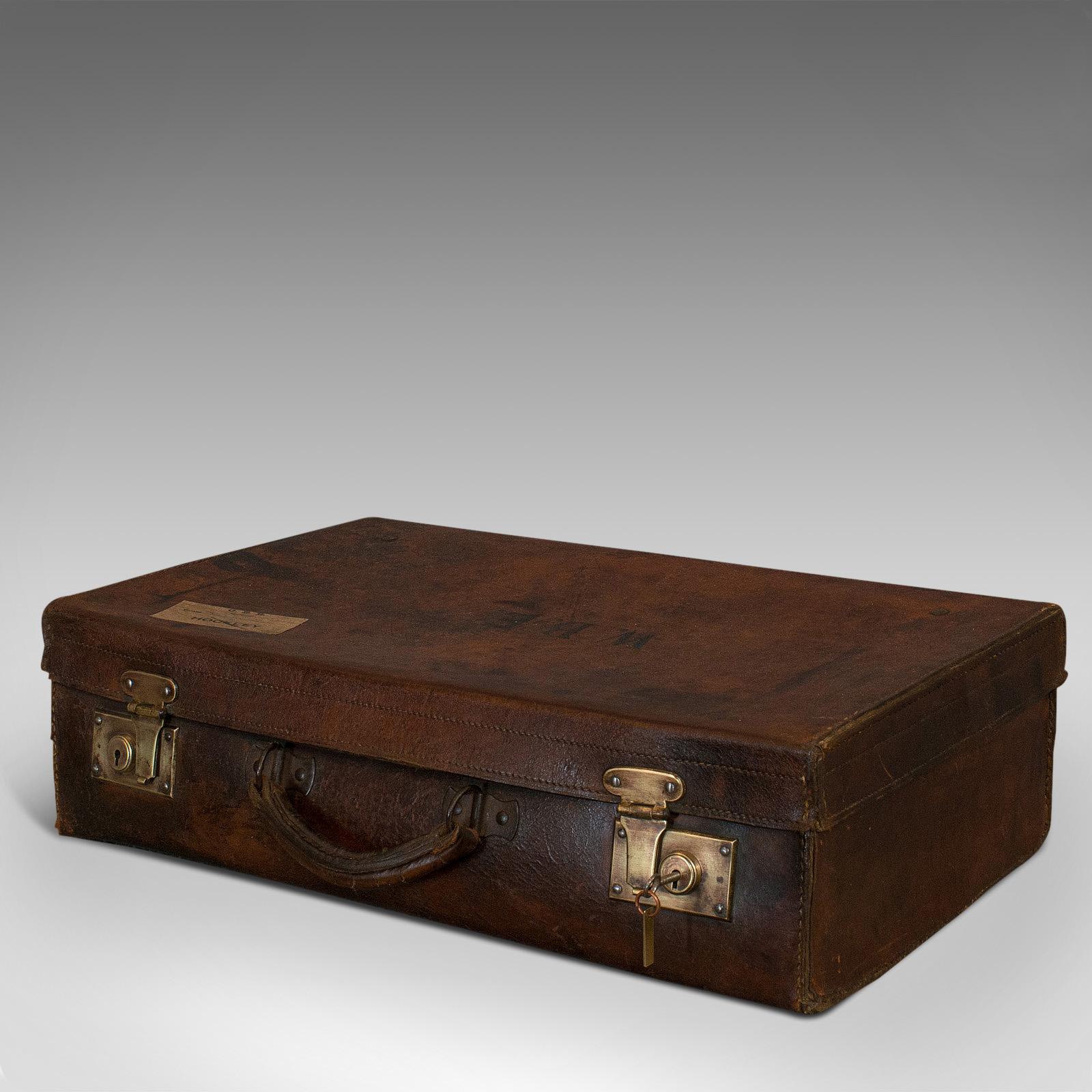 Antique Salesman's Case, English, Leather, Travel Suitcase Edwardian, circa 1910 In Good Condition In Hele, Devon, GB