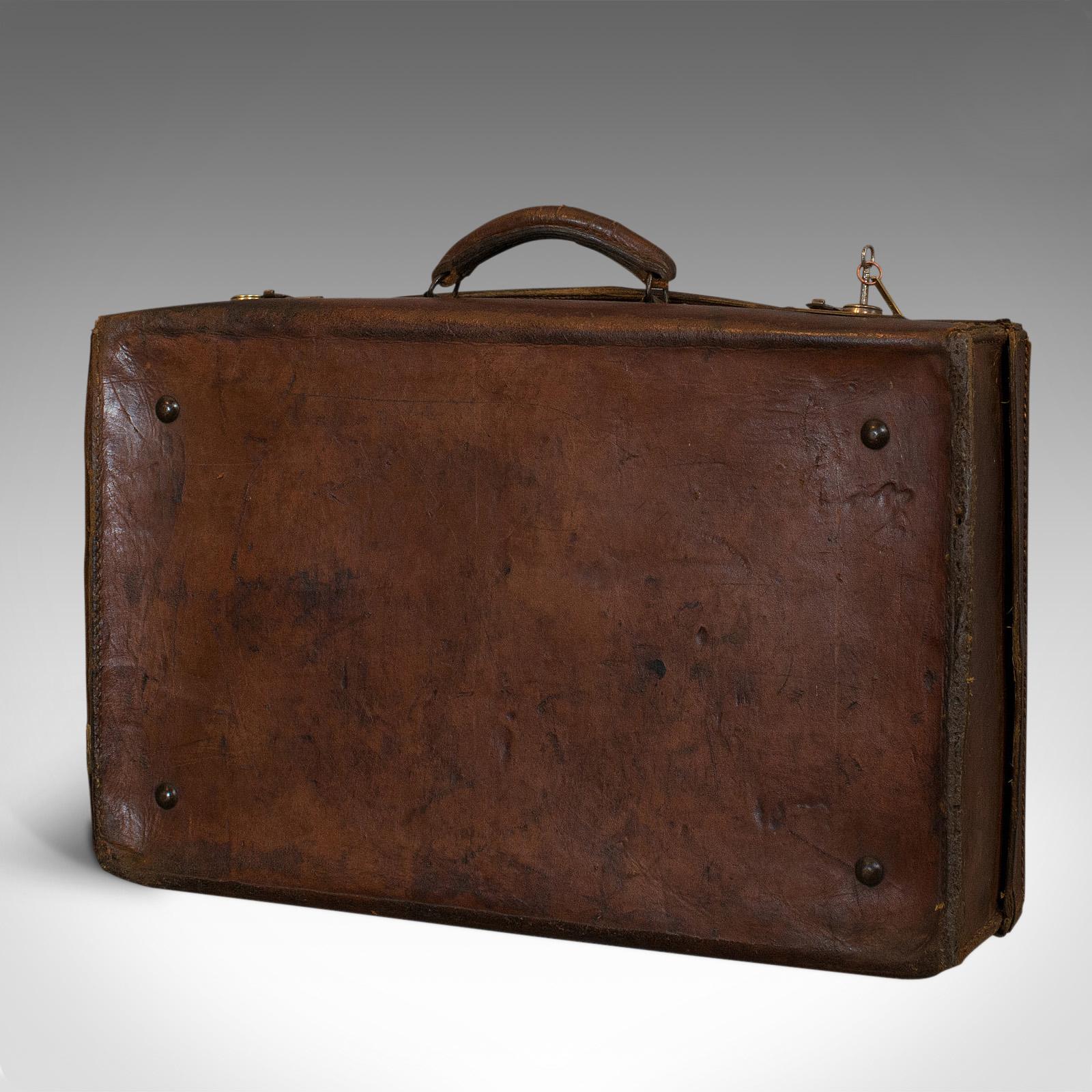 Antique Salesman's Case, English, Leather, Travel Suitcase Edwardian, circa 1910 1