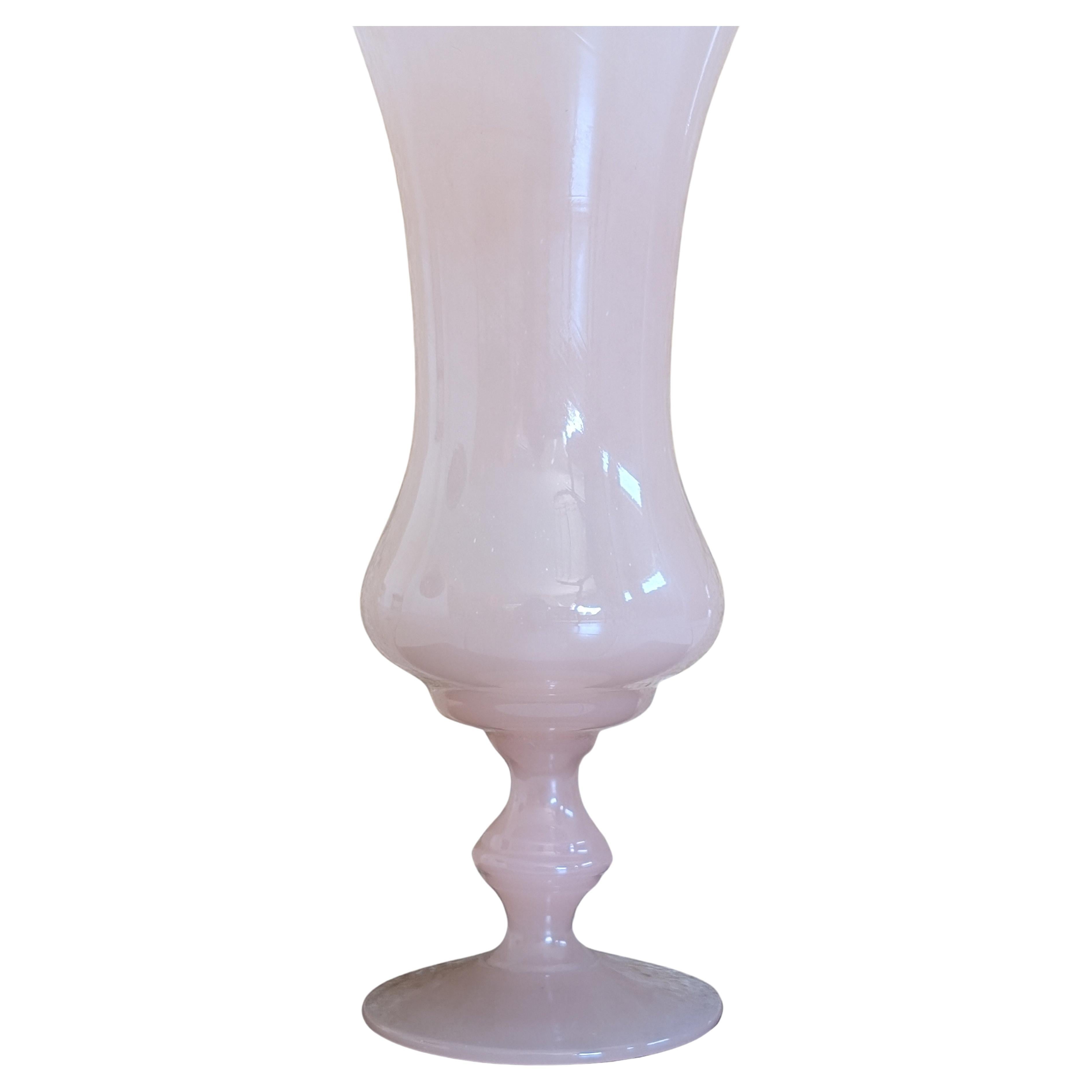 Antique Salmon-Pink Mid-20th Century Opaline Vase