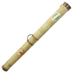 Antique Salmon Rod Tube, Canvas and Leather, Salmon Fishing