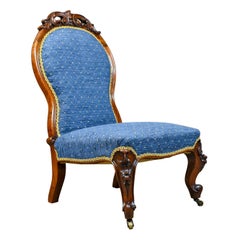 Antique Salon Chair, English, Early Victorian, Walnut, Nursing, circa 1840