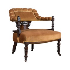 Antique Salon Chair, English, Victorian, Bedroom Armchair, Classical, circa 1860