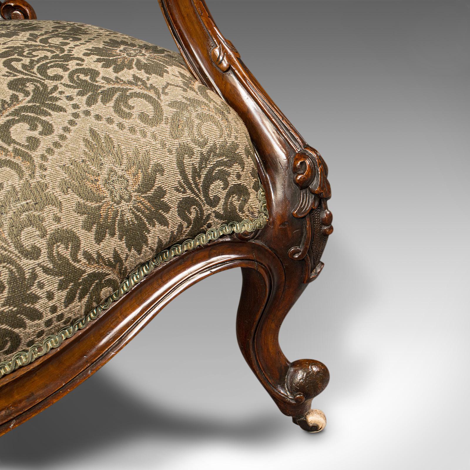 Antique Salon Chair, English, Walnut, Armchair, Early Victorian, circa 1840 For Sale 3