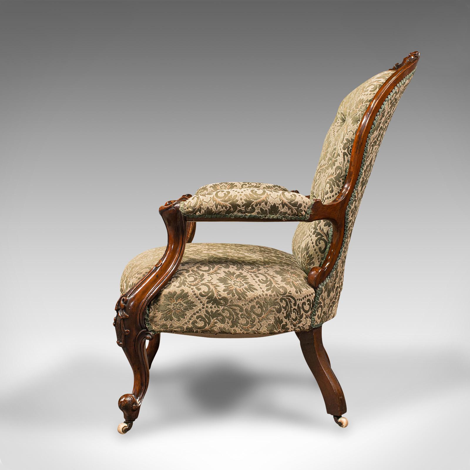 Antique Salon Chair, English, Walnut, Armchair, Early Victorian, circa 1840 Bon état - En vente à Hele, Devon, GB