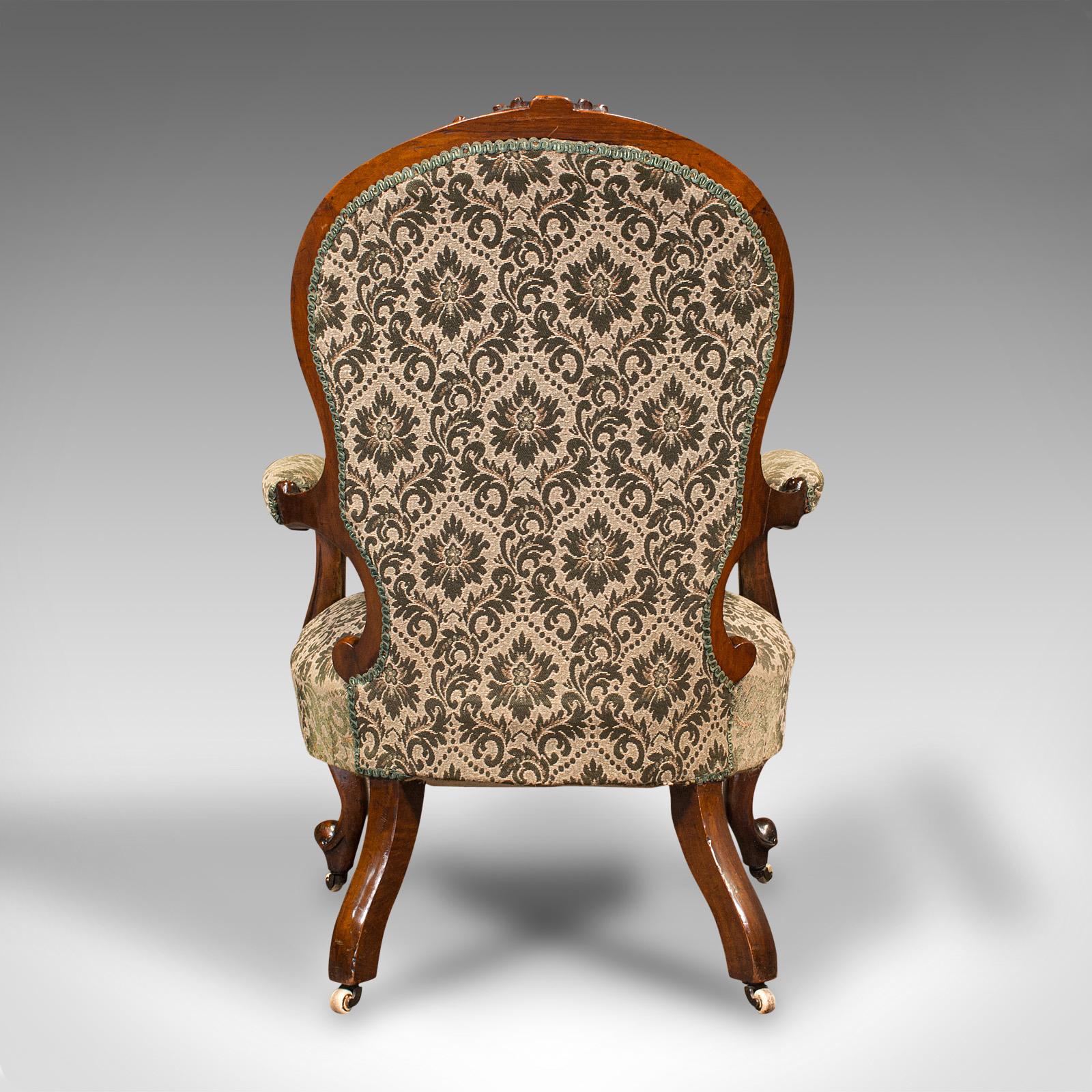 XIXe siècle Antique Salon Chair, English, Walnut, Armchair, Early Victorian, circa 1840 en vente