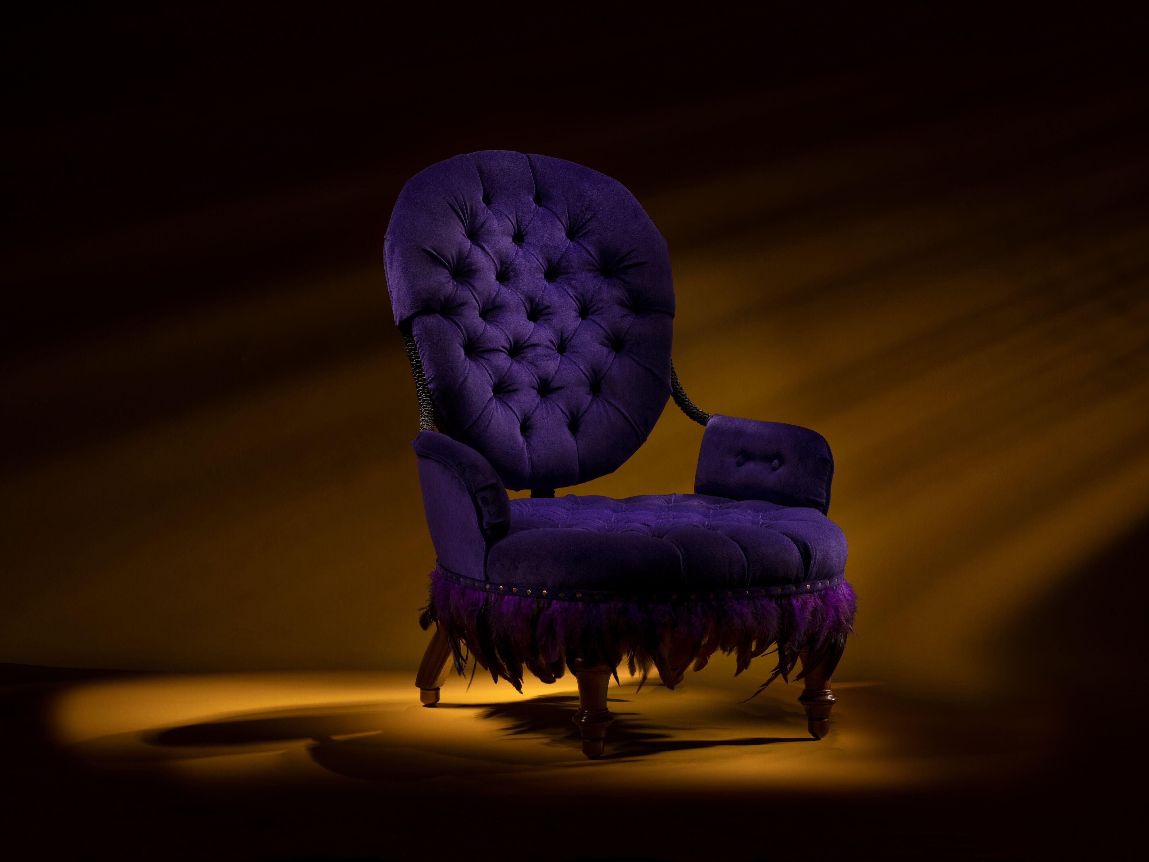 purple salon chair