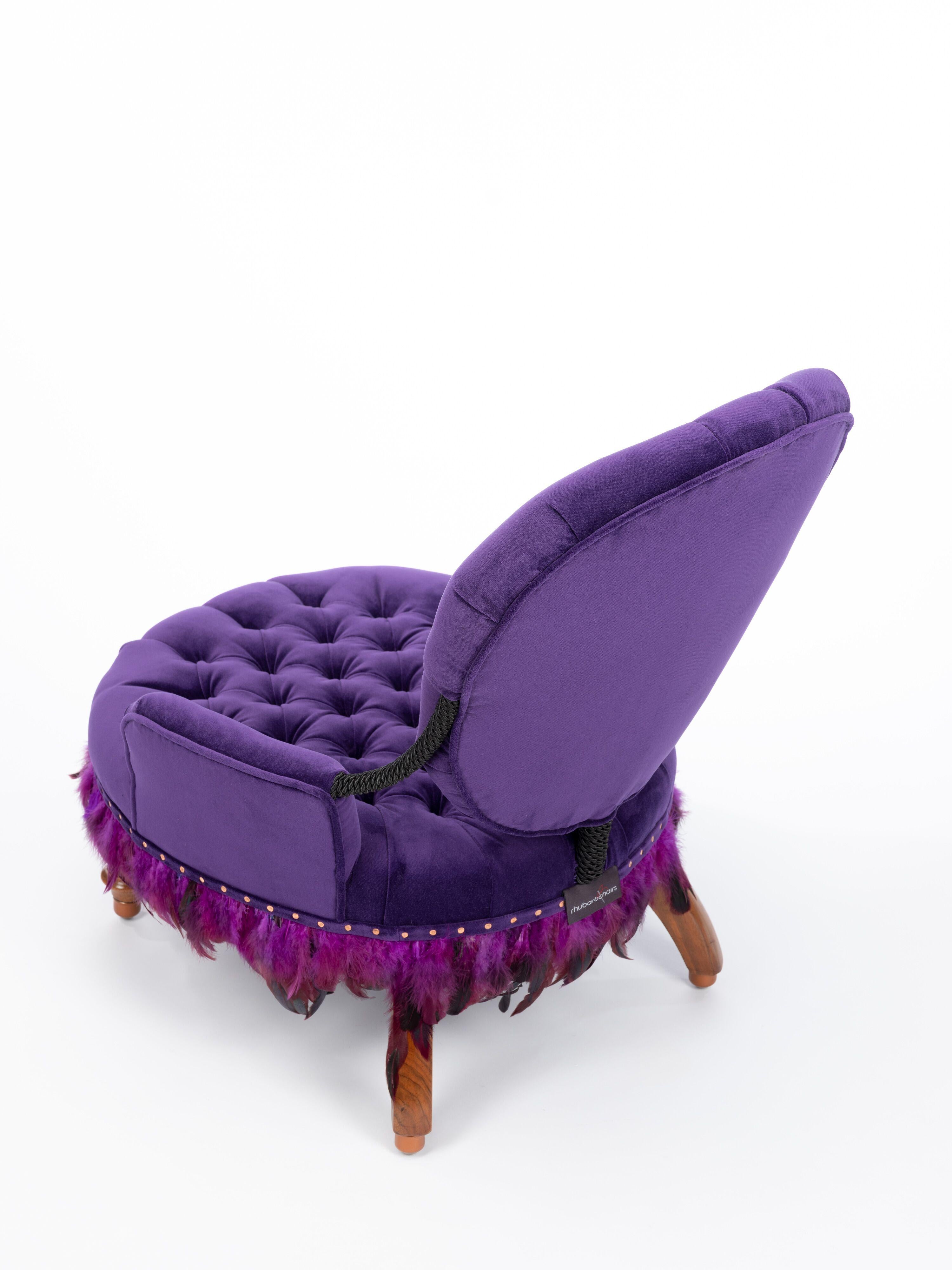 Rococo Revival Antique Salon Chair Purple Reign Burlesque Chair, France, circa 1875